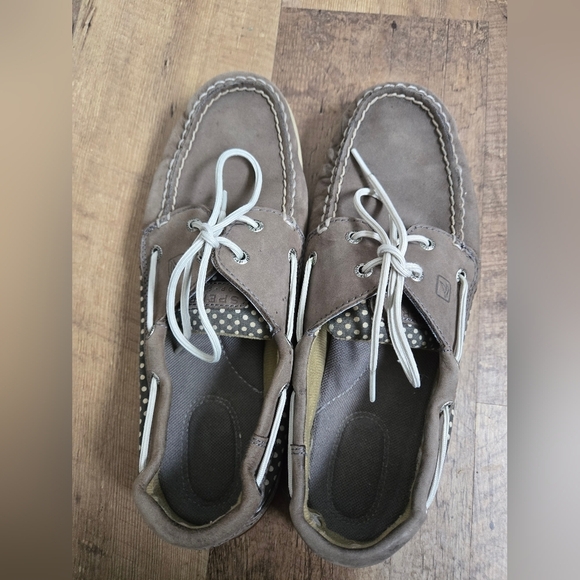 Sperry Women's Grey Leather 9.5m Boat Shoes - Picture 6 of 16